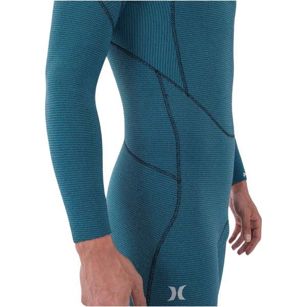2026 Hurley Da Uomo Plus 4/3mm Chest Zip Muta MFS0012403 - Black / Sky / Blue